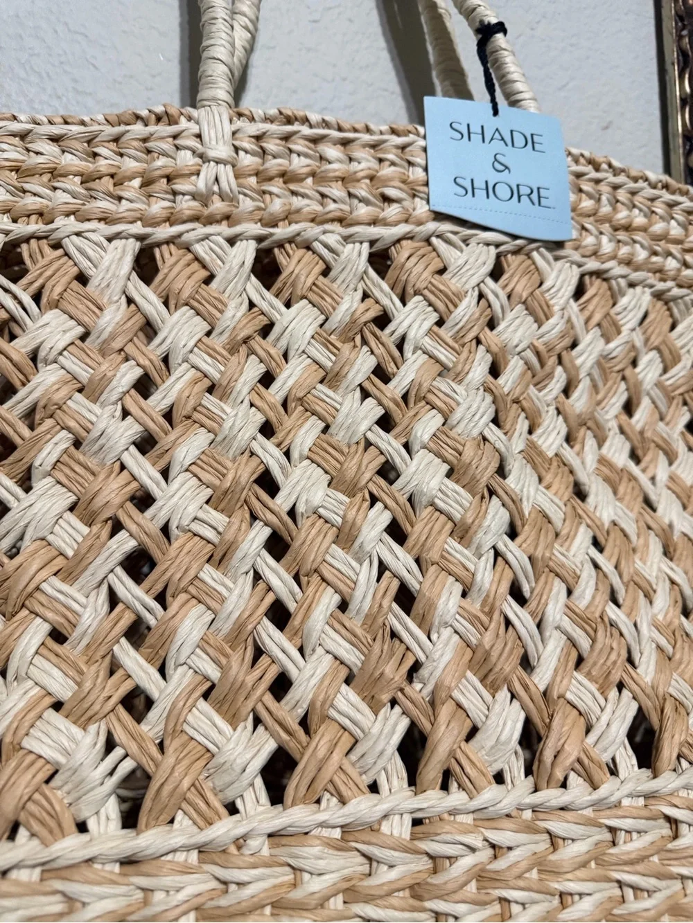 Shade & Shore Natural Woven Straw Tote Bag